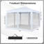 Auvent escamotable 10 pi x 10 pi avec filet en filet, sac de transport, 8 piquets et 4 cordes blanc-123383265