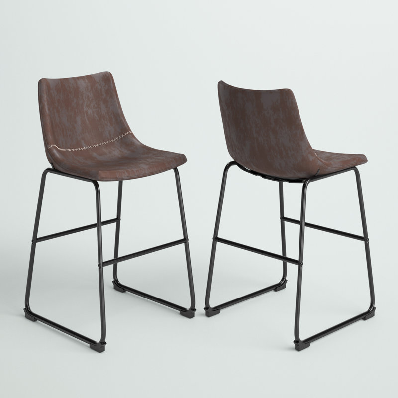 Sanjana Upholstered Counter Stool, Counter Height Bar Stool with Padded Seat for Kitchen Island, Dining Area and Home Bar