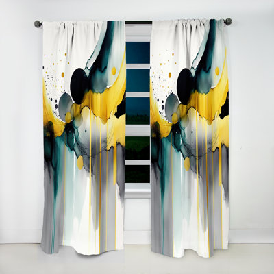 Altmann - Abstract Transitional Shapes II - Modern Curtain - Velvet Room Darkening - 1 panel