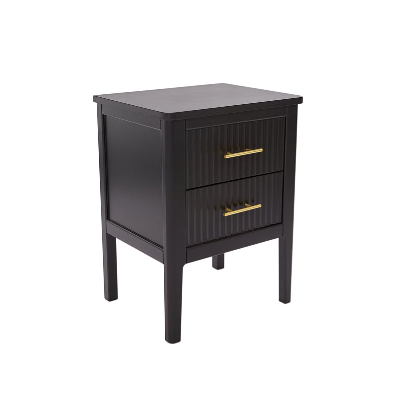 Tharptown 45cm W Bedside Table, Black