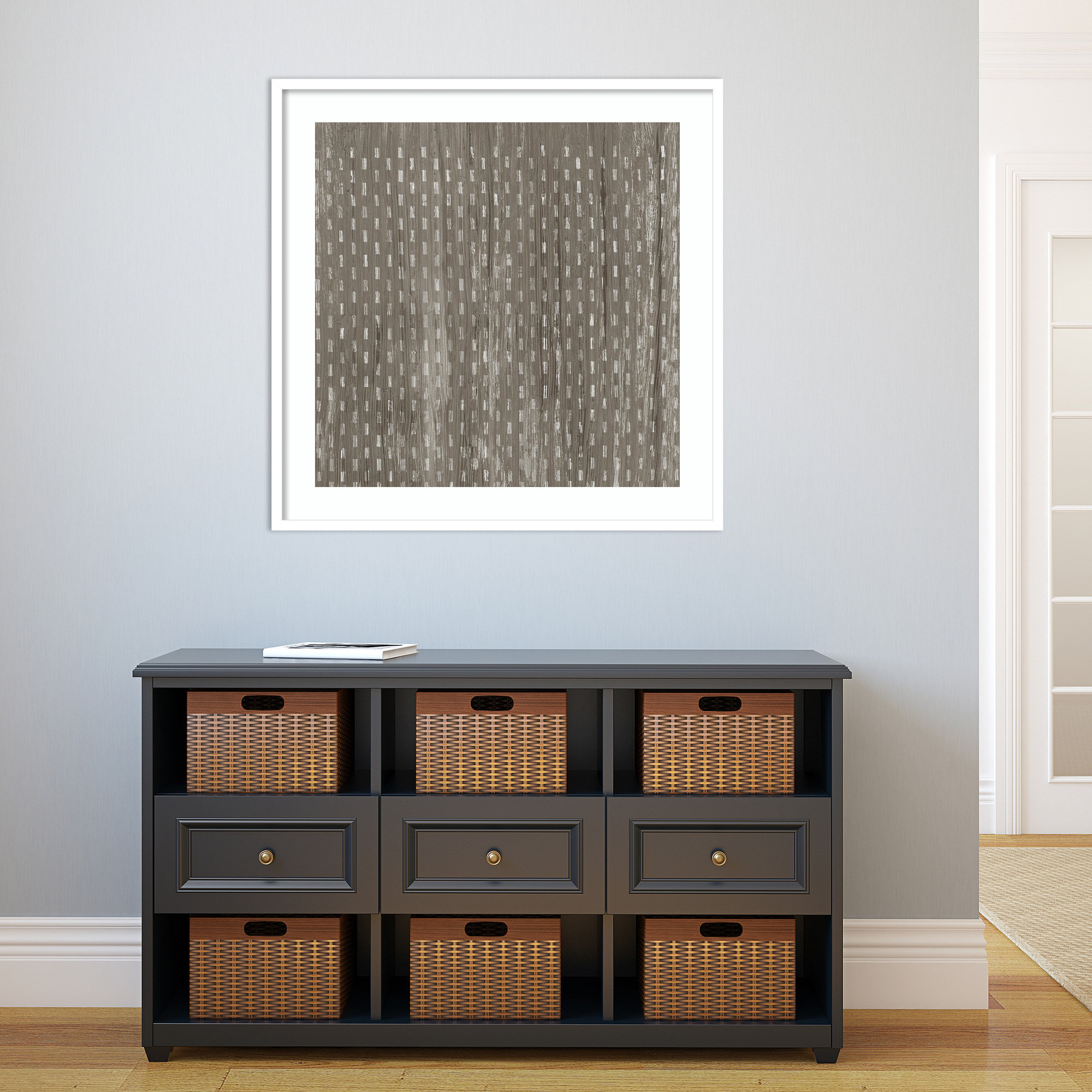 Weathered Wood Patterns VIII by June Erica Vess, 41" H x 41" W x 1" D, White