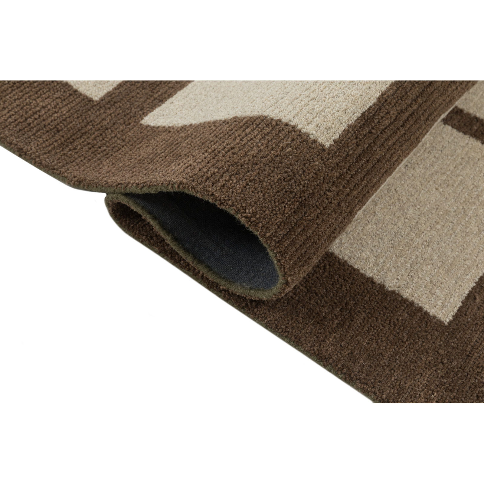 Hand-Tufted Geometric Wool Rug, 2'x3', Brown