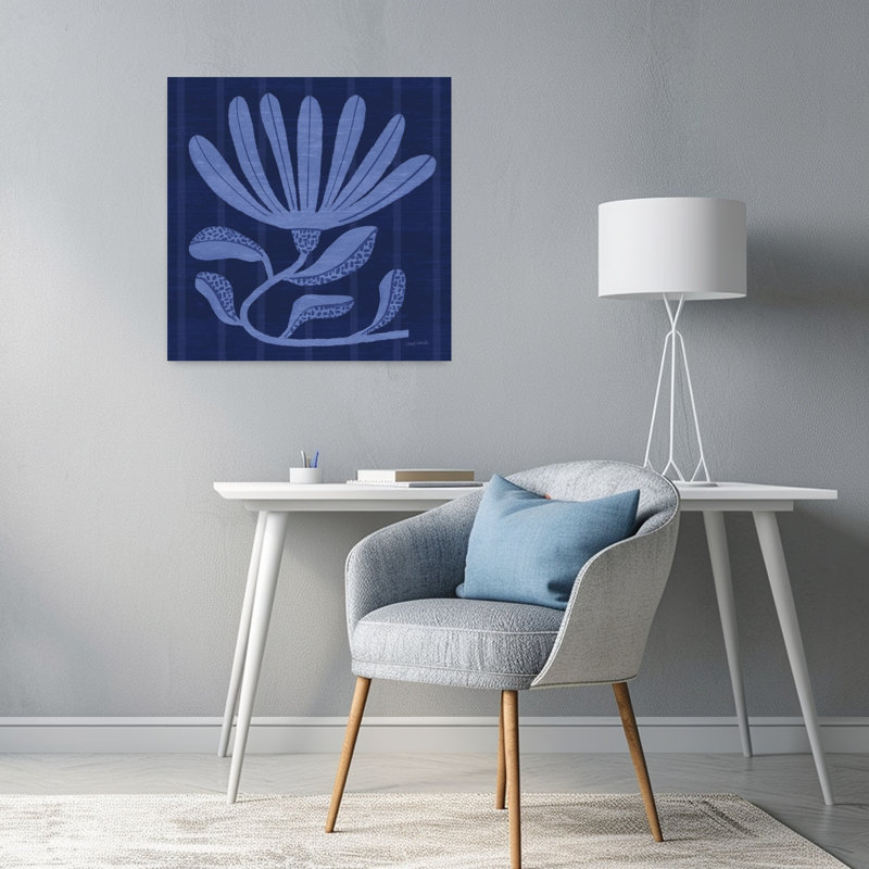 "Playful Petals I", art mural contemporain, H 24 po x l 24 po
