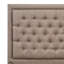 Ensemble de lit pour grand lit 3 pièces - 1 tête de lit capitonnée en tissu de lin kaki foncé et capitonnée avec 2 tables de chevet - Table de chevet au fini crème au beurre brossé-1393580842