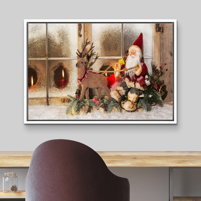 Célébration de Noël, impression, H 16 po x l 24 po, Cadre flottant blanc