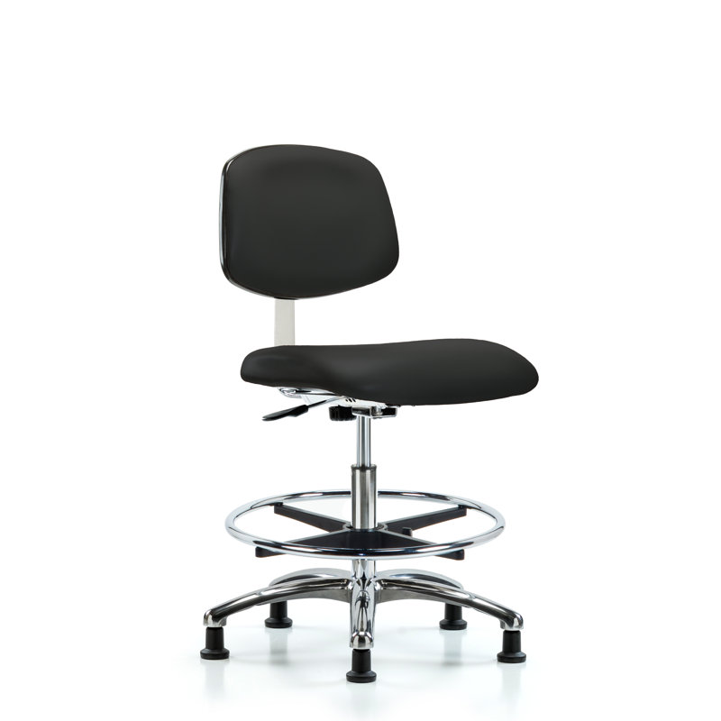 Yareli Drafting Chair, Black, Glides