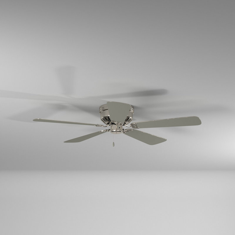 52-Inch Brushed Nickel Low Profile Ceiling Fan with Silver Blades