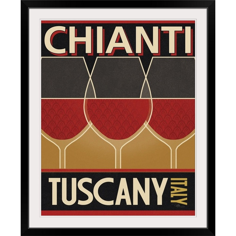« chianti rétro », H 28 po x l 24 po x P 1 po, Cadre noir