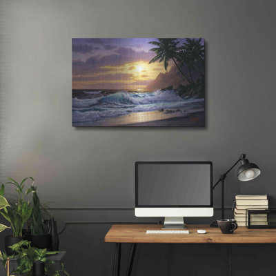 «Sunsets at the beach jamais vieux» par Anthony Casay, art mural en métal,