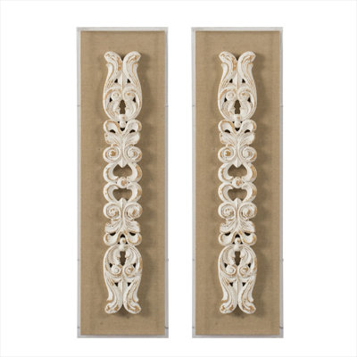 Ensemble de volutes en bois blanc vieilli, poids du produit : 4,9 kg, conforme à la photo, détails en bois massif