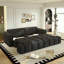 Canapé confortable en tissu 4 places avec rangement intégré, convertible en canapé-lit très grand Comfy-1806452832