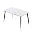 Modern Artificial Stone Straight Edge Black Metal Leg Dining Table-Can Accommodate 6 People(Dining Table Only)-1414104134-1414104135