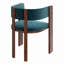 Chaise de salle à manger unique en bois à dossier courbé avec coussin de protection convenant à la cuisine ou à la salle à manger (ensemble de 2)-1066142466