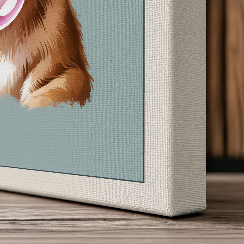 Young Lion Cub Modern 1 Piece Wrapped Canvas Wall Art, 30x20 - 76.2 x 50.8 cm, Cream Border