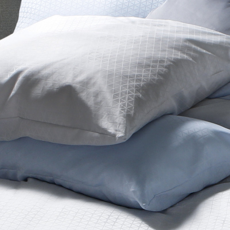Cotton Damask Duvet Cover Set with Pillowcases, Silver, Double - 2 Pillowcases (80 x 80 cm)