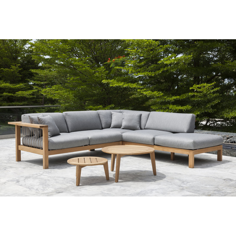 Attol Outdoor Round Teak Coffee Table, 28.75" W x 28.75" L x  14.19" H