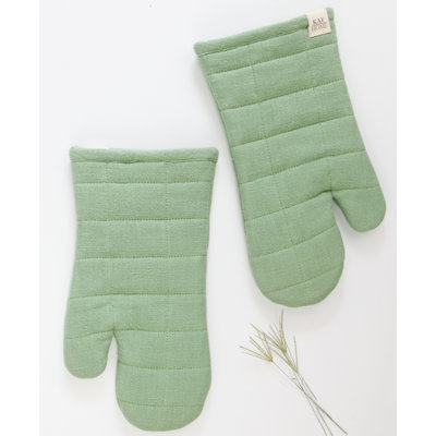 KAF Home Monaco Set Of 2 Oven Mitts, 13" X 7" -