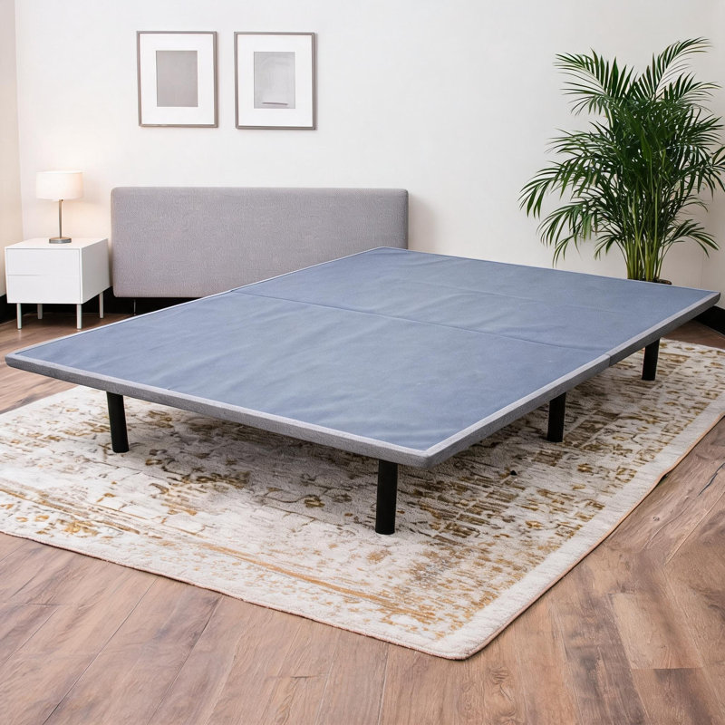 Base de lit plateforme tapissier contemporaine de grand lit sans sommier tapissier gris