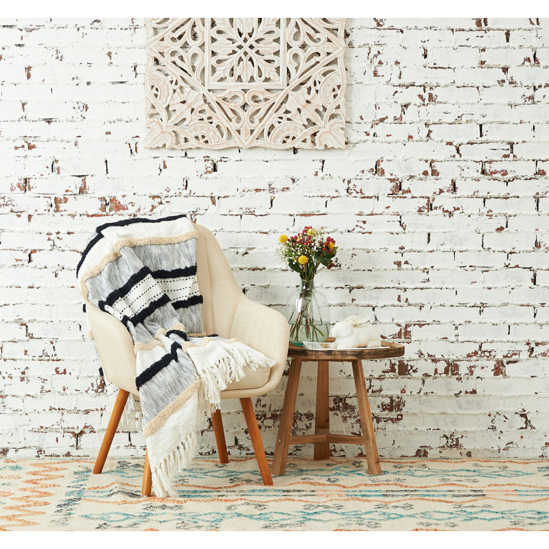 Benn Onyx Throw, Black Geometric Shapes