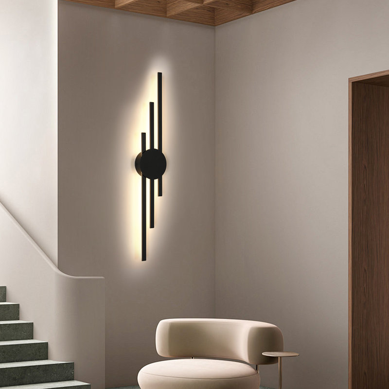 3-Light 58Cm Black Flush Mounted Sconce