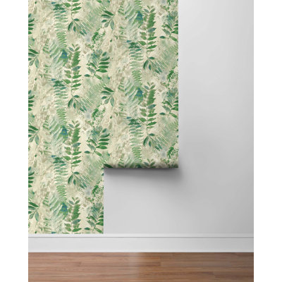 Fern Memory 18' L x 20.5" W Peel and Stick Wallpaper Roll