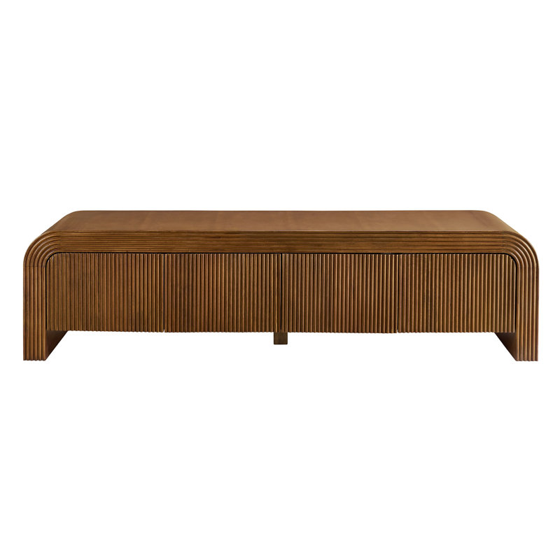 Meuble télé cannelé 68 po Waterflute, Noyer