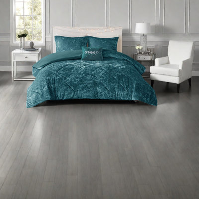 Luxurious Teal Velvet Bedding Set, Twin/twin Xl For Modern Home
