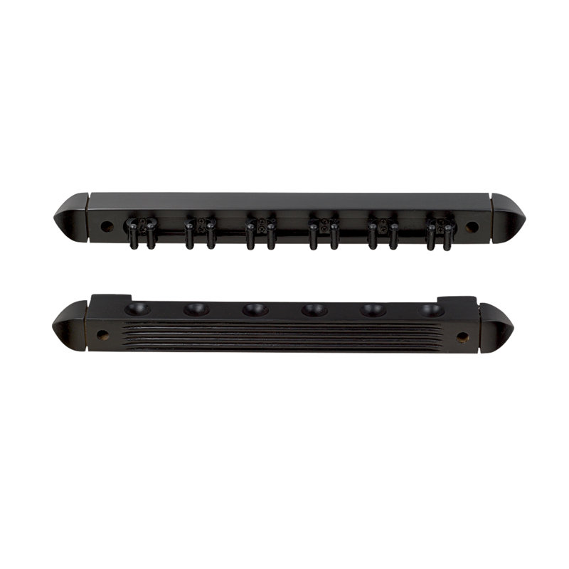 American Heritage Roman Wall-Mount Pool Cue Rack – Holds 6 Cues, Wood Billiard Accessory for Game Rooms, Black, Black