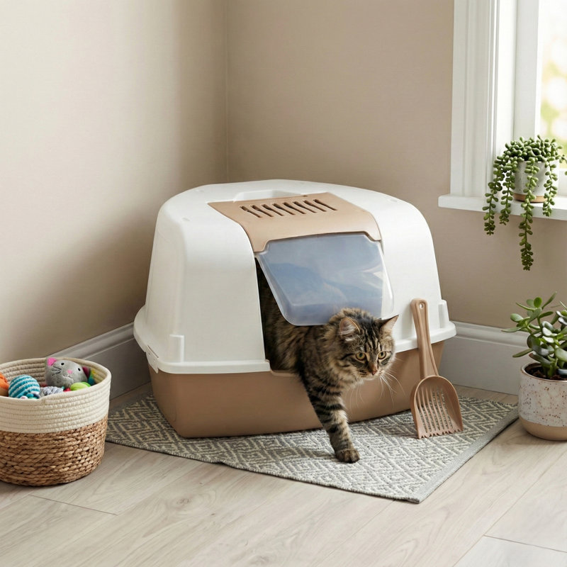 Plastic Litter Box, Mocca