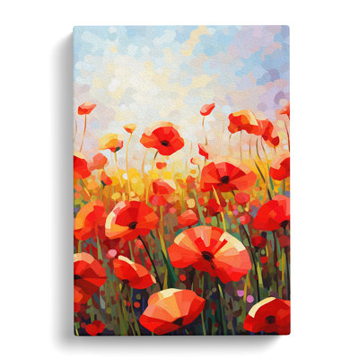 Poppy Field Orphism - Wrapped Canvas Print
