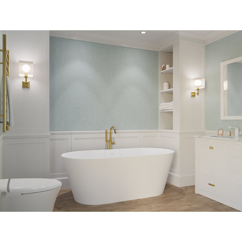 Rossetto 66.8'' x 24.25'' Freestanding Soaking Solid Surface Bathtub