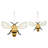 Buzzy Bees Bee Shaped MDF Wall Hanging w/ Twine Set of 2 Sizes