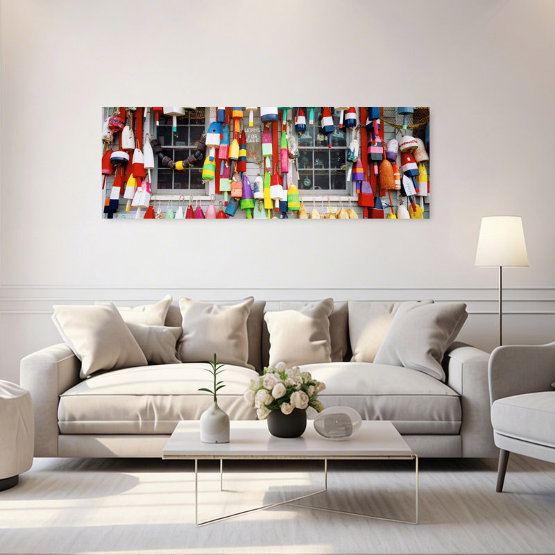 Storefront, Newcastle, Maine, États-Unis, homard, art mural contemporain, 20" H x 60" W