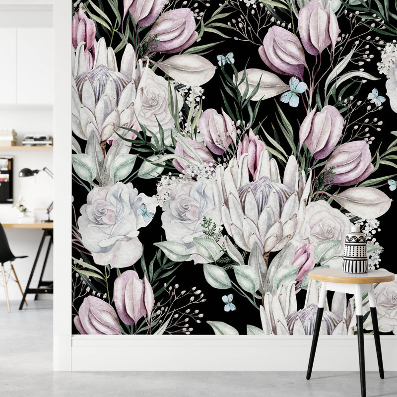 Floral Wall Mural, 8.33" W x 8.33" L