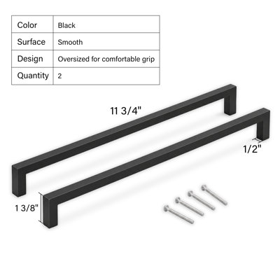 11 3/4"H King Size Stainless Steel Closet Sliding Doors Handles (Set Of 2)