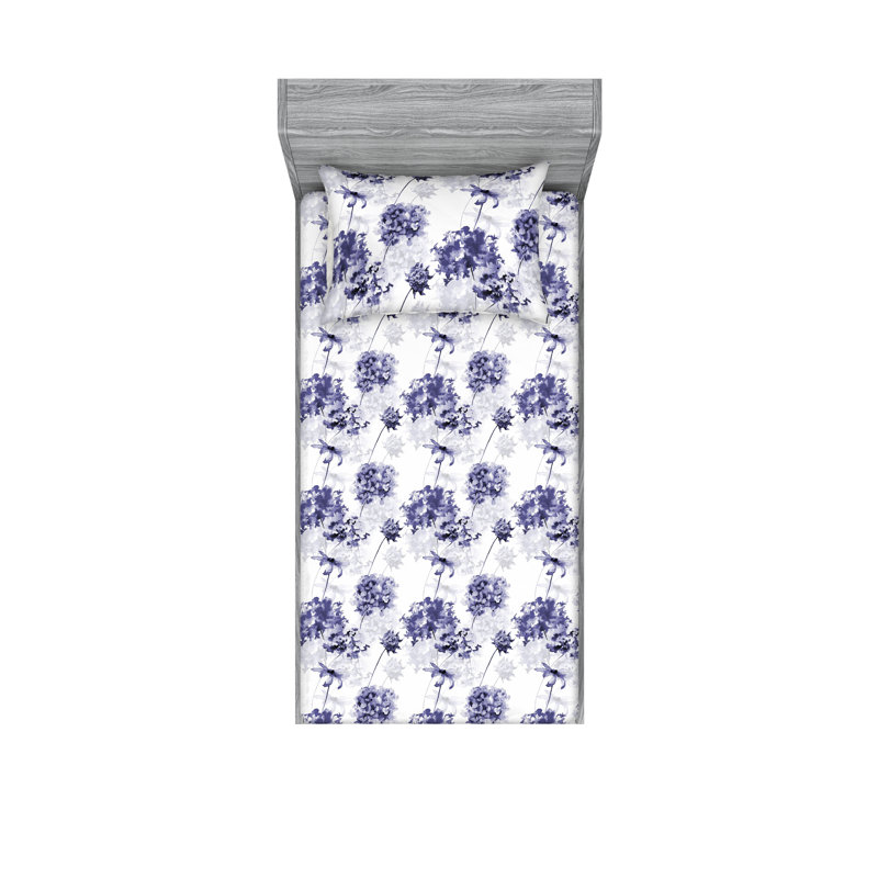 Drap-housse et taies décoratives 3 pièces Ambesonne, Ensemble de draps pour lit simple avec 1 taie d'or