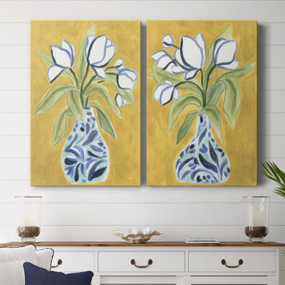 Vase de tulipes I - Toile tendue avec châssis de qualité supérieure - Prêt à être accroché