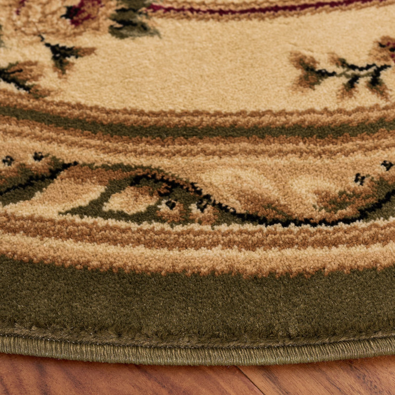 Tapis oriental Frasher Performance, Green/Ivory, Rond 5 pi 3 po