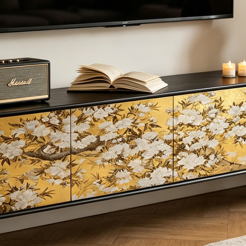 Meuble télé avec rangement Luxury, 23.62"H x 86.61"L x 15.74"W