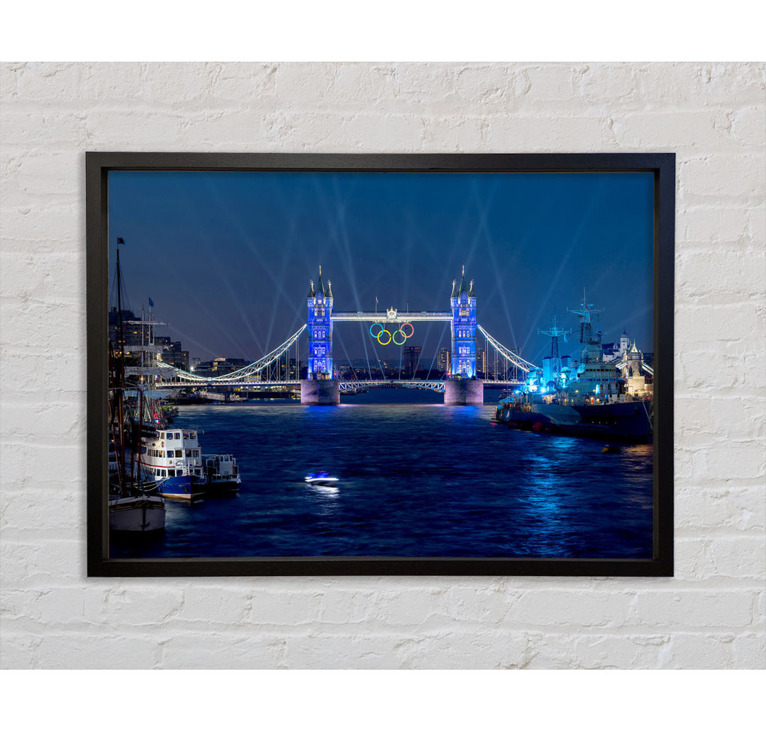 Tower Bridge Olympic Lighting London - Einzelner Bilderrahmen Kunstdrucke auf Leinwand