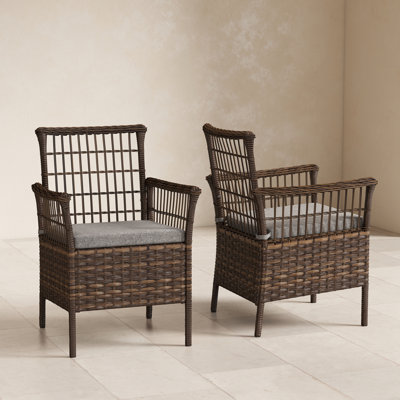2 chaises de patio en osier 2 pièces