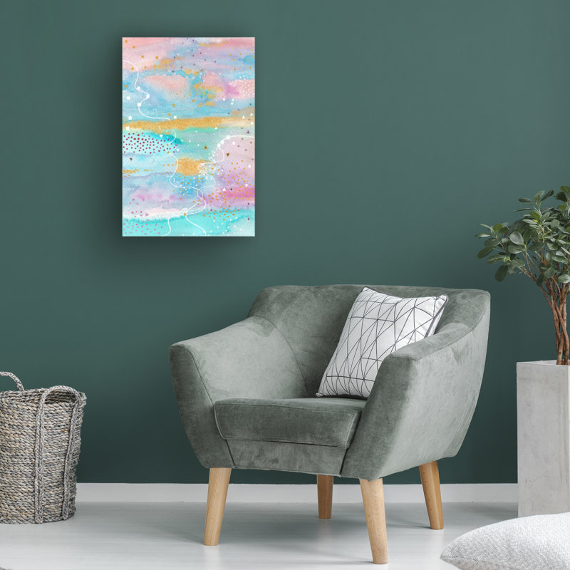 Art sur toile, queues de coton bolognaise Camille Contini, H 12 po x l 19 po