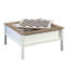 Table de jeu et de jeu multifonctionnelle blanche, surface de jeu amovible, tablette cachée pour le rangement des casse-têtes, détails décoratifs en chêne, installation rapide, table carrée de 38,18 pouces, table haute de 19,2 po avec tablette
