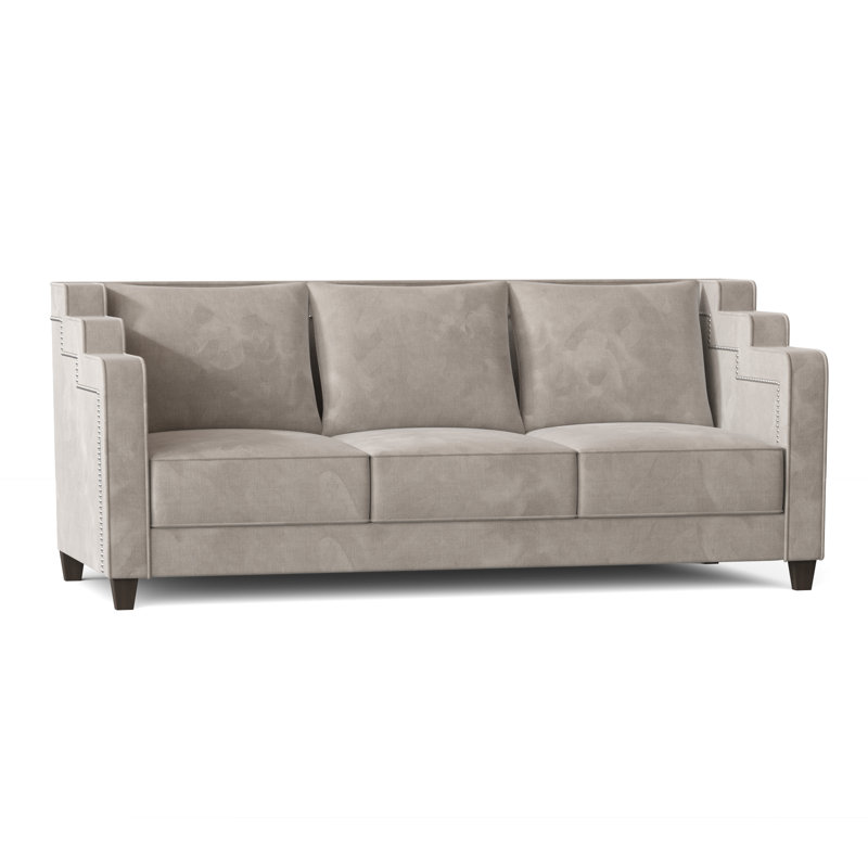 Abbey Sofa, Bella Black Performance Velvet, Brown Mahogany