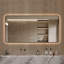 Miroir de salle de bain DEL 74 x 99 cm avec cadre en aluminium noir, éclairage 3 couleurs, antibuée, affichage de l'heure et de la température