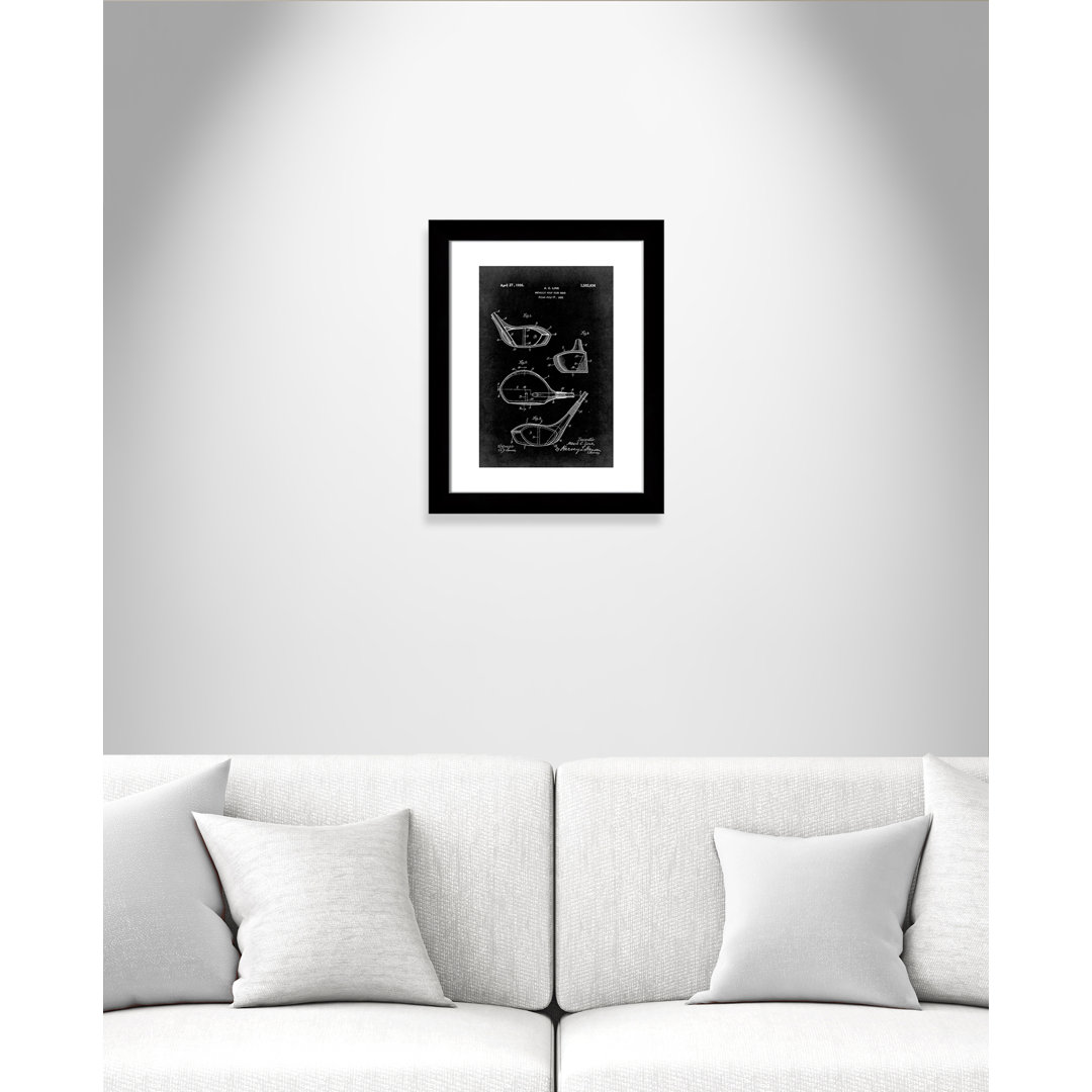 Jhovan Vintage Golf Club Patent I' Framed Graphic Art Print Williston Forge