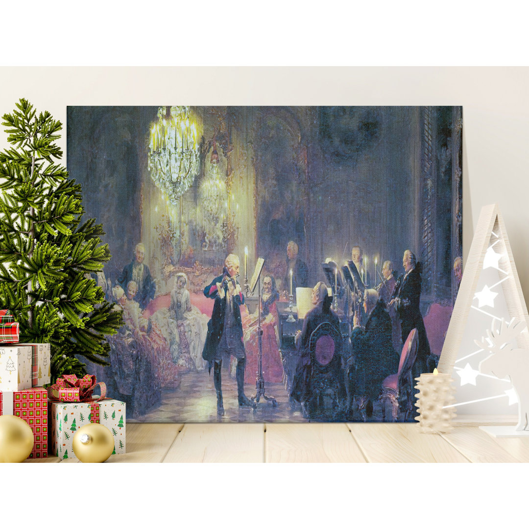 Classical Music Concert Canvas Print, 18th Century Baroque Era Historical Fine Art Wall Decor for Dark Academia Home Aesthetic