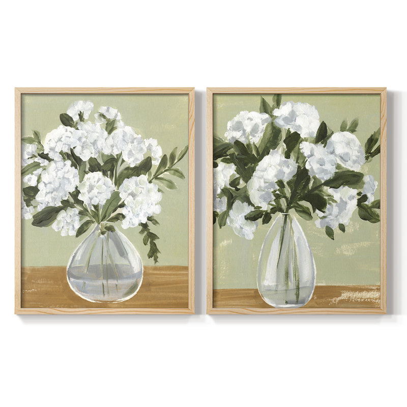 Impression encadrée Vased Viburnum I-Premium - prête à être accrochée - aucun clou requis - aucun clou requis, Bois naturel