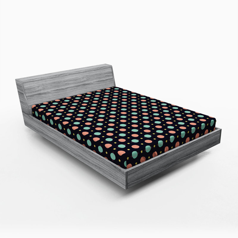 Microfiber Geometric Fitted Sheet, Queen Fitted Sheet
