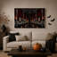 Art mural sur toile, hall d'entrée gothique avec piliers de crâne et rouge d'Halloween-1070195019